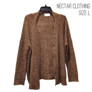 Brown chunky knit cardigan, size L